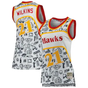 womens mitchell and ness dominique wilkins white atlanta ha-334